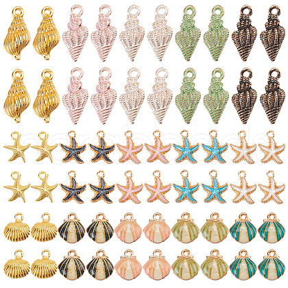SUNNYCLUE 78Pcs 6 Styles Alloy Enamel Pendants FIND-SC0012-42-1