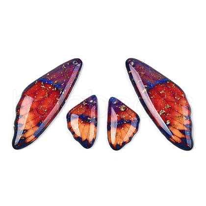 Transparent Resin Wing Earrings Pendants FIND-TAC0006-59E-1