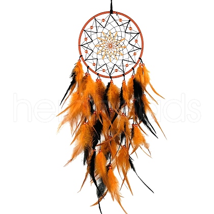Woven Net/Web with Feather Pendant Decoration PW-WGF2DE2-01-1