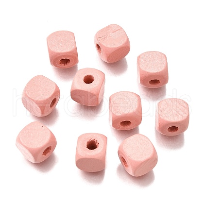 Spray Painted Wooden Beads WOOD-P021-01C-25-1