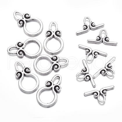 Ring Tibetan Style Alloy Toggle Clasps A1011Y-1