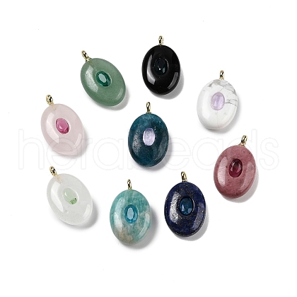 Natural Mixed Stone & Cubic Zirconia Pendants G-Z076-01G-1