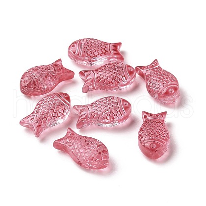 Transparent Spray Painted Glass Beads X1-GLAA-I050-10I-1
