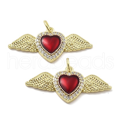 Brass Micro Pave Cubic Zirconia Pendants KK-U060-06G-1
