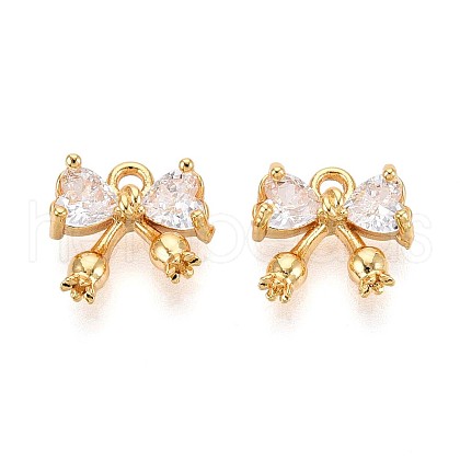 Brass Micro Pave Cubic Zirconia Charms KK-N263-93B-G-1