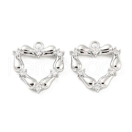 Brass Micro Pave Cubic Zirconia Pendants KK-E090-14P-1