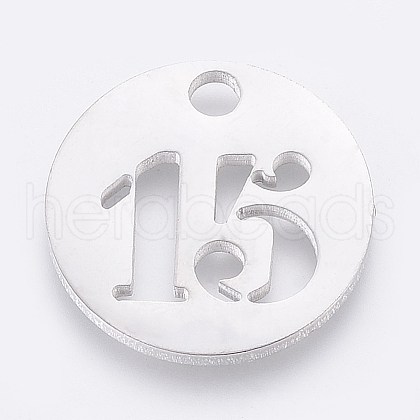 Non-Tarnish 304 Stainless Steel Pendants STAS-F233-15-P-1