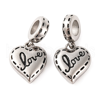 304 Stainless Steel Enamel European Dangle Charms STAS-B070-03P-1