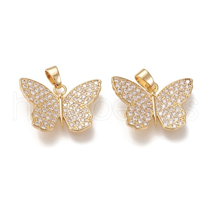 Brass Micro Pave Cubic Zirconia Pendants KK-K246-30G-1