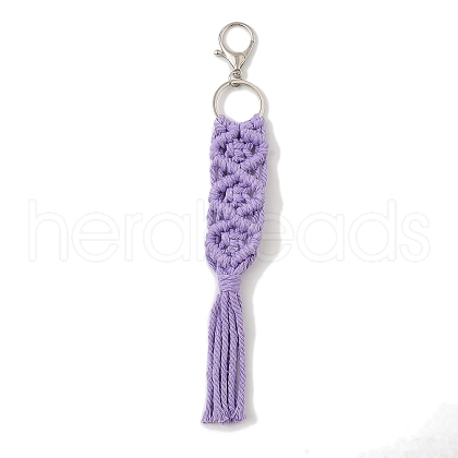 Handmade Macrame Nylon Thread Pendant Decorations HJEW-P019-05P-08-1