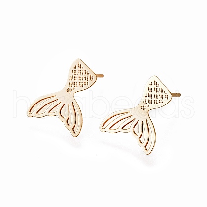 Brass Ear Studs EJEW-I227-01G-1