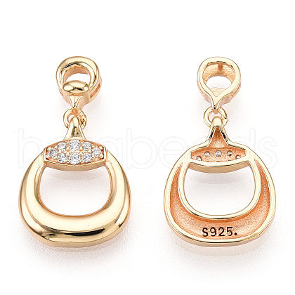 925 Sterling Silver Micro Pave Cubic Zirconia Pendants STER-T004-11G-1