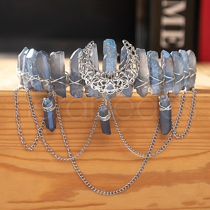 Moon & Chain Metal Hair Bands PW-WG63593-09-1