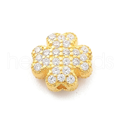 925 Sterling Silver Micro Pave Clear Cubic Zirconia Beads STER-A034-03G-1