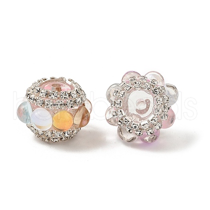Sparkling Acrylic Rhinestone Round Beads OACR-NH0002-01B-01-1