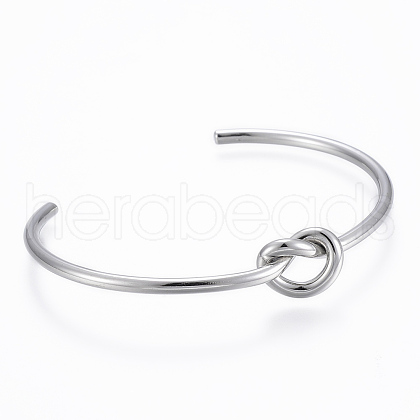 Tarnish Resistant Trendy 304 Stainless Steel Torque Cuff Bangles BJEW-H703-19P-1