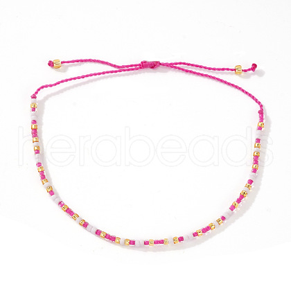 Bohemian Style Glass Seed Round Beads Braided Bead Bracelets RZ1684-10-1