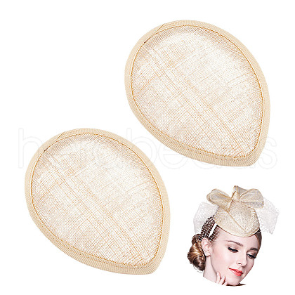 Linen Mini Hat Fascinator Base AJEW-WH0567-25A-1