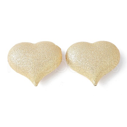 Heart Brass Beads KK-F892-36G-1