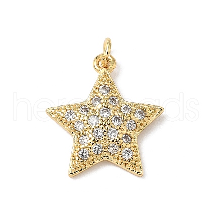 Brass Micro Pave Cubic Zirconia Pendants KK-Q068-65G-1