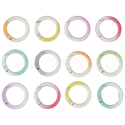 SUNNYCLUE 20Pcs Spray Painted Alloy Spring Gate Rings FIND-SC0013-18-1