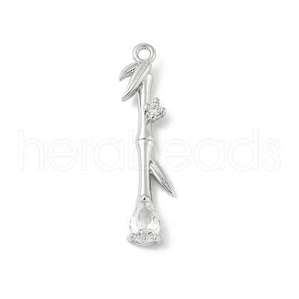 Brass Micro Pave Cubic Zirconia Pendants KK-M326-13B-P-1
