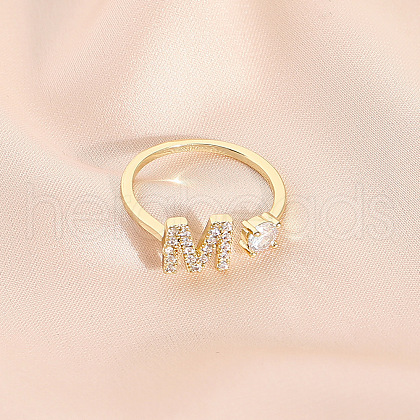 Fashionable Brass Cubic Zirconia Cuff Rings FS-WG4936F-23-1