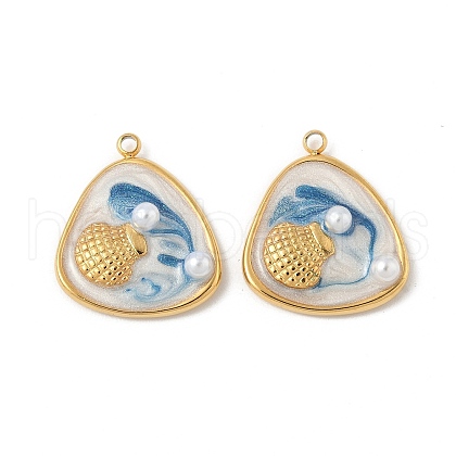 304 Stainless Steel Enamel Pendants STAS-U057-11G-C-1