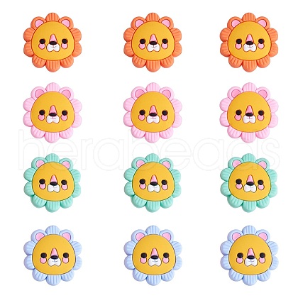 12Pcs 4 Colors Silicone Beads JX779A-1