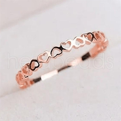 Hollow Out Heart Brass Finger Rings for Women FS-WG4469E-03-1