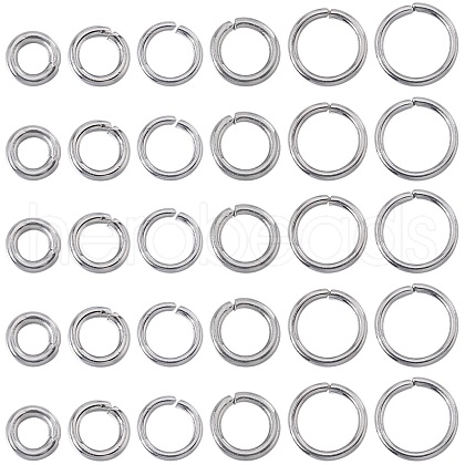 SOFPLATE 600Pcs 6 Styles 304 Stainless Steel Jump Rings STAS-SP0001-69-1