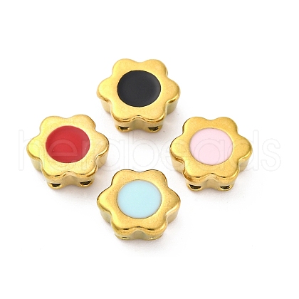 304 Stainless Steel Enamel Beads STAS-B085-03G-1