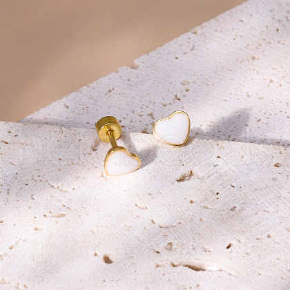 Stainless Steel Heart Screw Stud Earrings CN3729-1-1