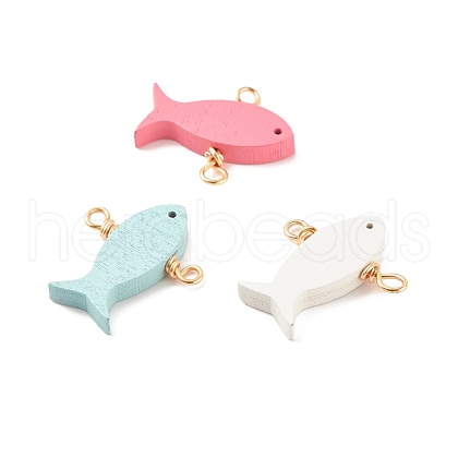 Spray Painted Wood Connector Charms PALLOY-JF01427-03-1
