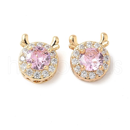 Brass Micro Pave Cubic Zirconia Beads KK-G531-01G-05-1