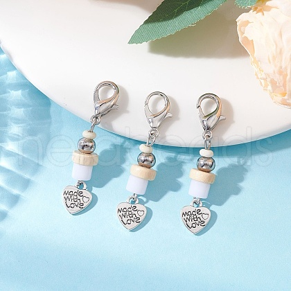 Tibetan Style Alloy Heart Pendant Decorations HJEW-JM03348-1