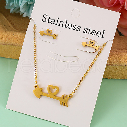 Stainless Steel Pendant Necklace & Stud Earring FS-WGABA87-04-1