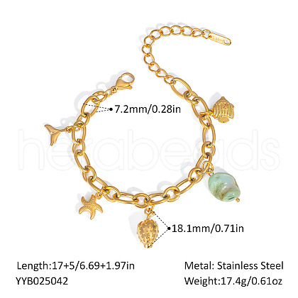 Stylish Ocean Stainless Steel Charm Bracelets OX8367-1-1