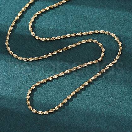 Brass Singapore Chains Necklace for Women NJEW-P265-27G-1