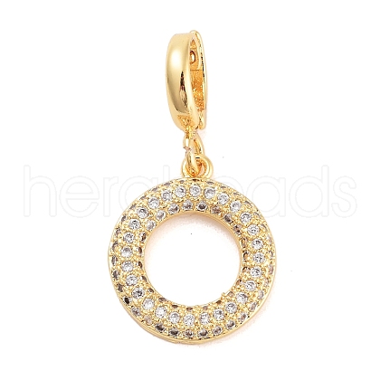 Brass with Cubic Zirconia Pendants KK-G496-08G-1