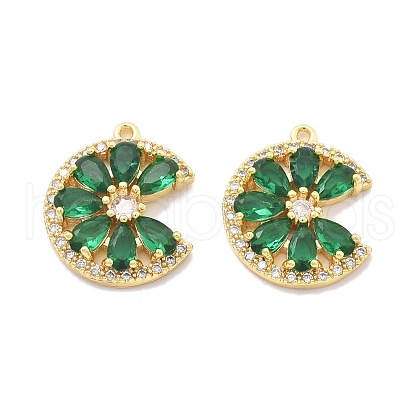 Brass Micro Pave Cubic Zirconia Pendants KK-B134-33G-1