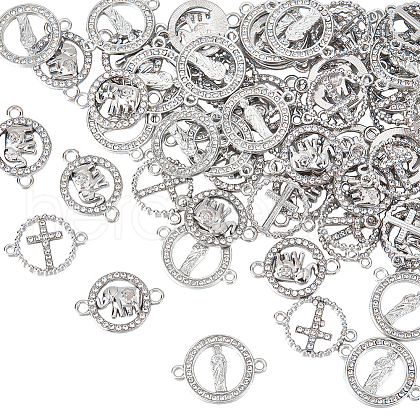 HOBBIESAY 60Pcs 3 Styles Alloy Connector Charms with Crystal Rhinestone FIND-HY0002-57-1