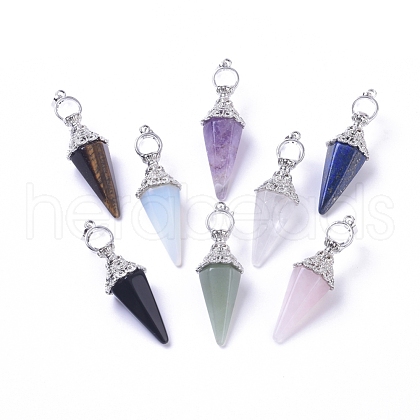 Natural & Synthetic Mixed Gemstone Pendants G-G815-A-1