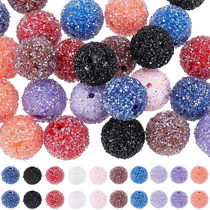 SUNNYCLUE 40Pcs 10 Colors Opaque Acrylic Beads MACR-SC0001-18-1