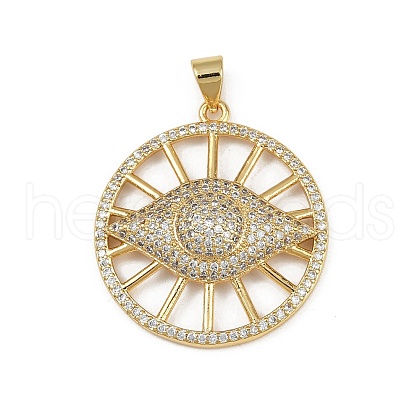 Brass Micro Pave Cubic Zirconia Pendants KK-S528-05G-1