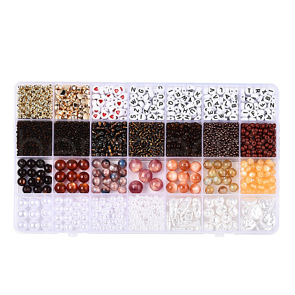 DIY 28 Style Resin & Acrylic & ABS Beads Jewelry Making Finding Kit DIY-NB0012-03C-1