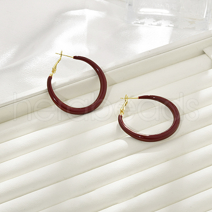 Brass Ring Hoop Earrings EJEW-A121-12B-G-1