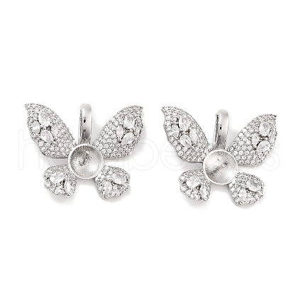 Brass Clear Cubic Zirconia Peg Bails KK-P271-13P-1