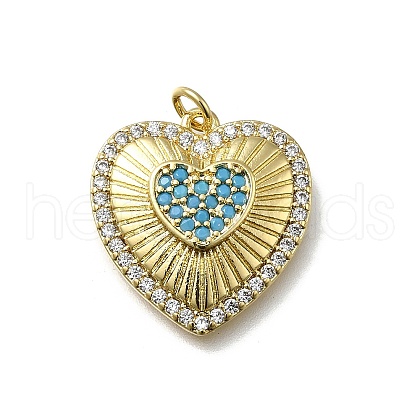 Brass Micro Pave Cubic Zirconia Pendants KK-C090-42G-06-1