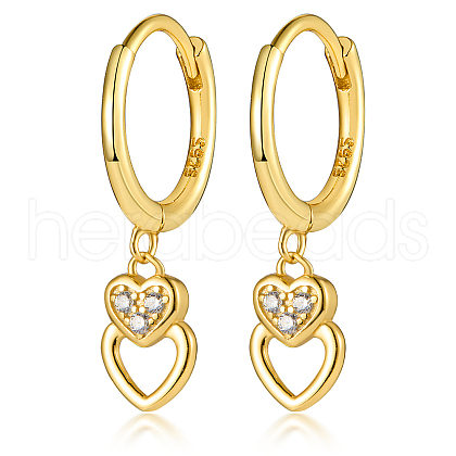 S925 Sterling Silver Heart Earrings RW7199-1-1